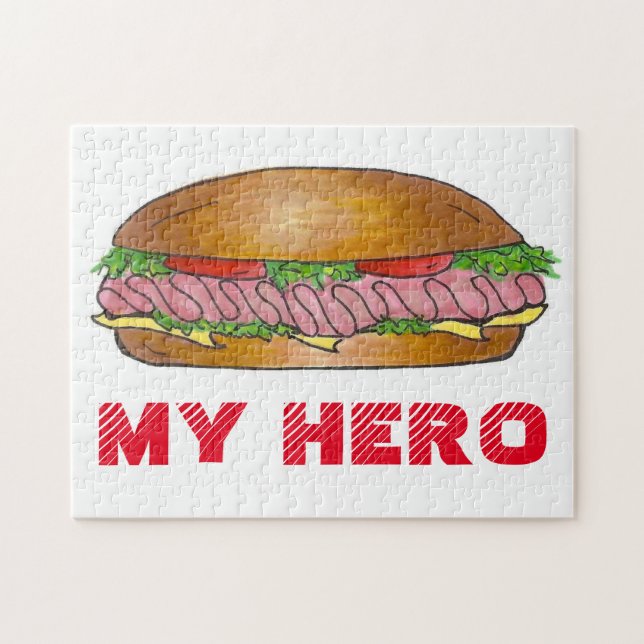 My Hero Ham Cheese Hoagie Submarine Sub Sandwich Jigsaw Puzzle (Horizontal)