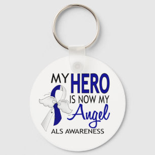 My Hero Is My Angel ALS Key Ring