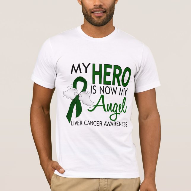 My Hero Is My Angel Liver Cancer T-Shirt (Front)
