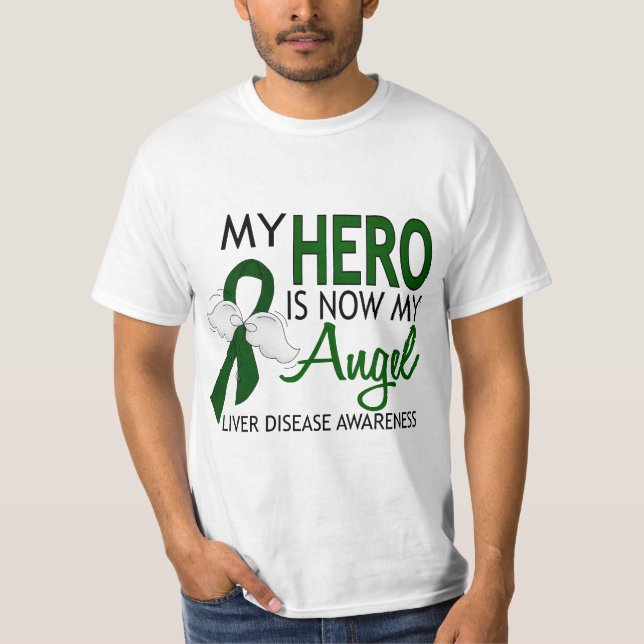 My Hero Is My Angel Liver Disease T-Shirt (Front)