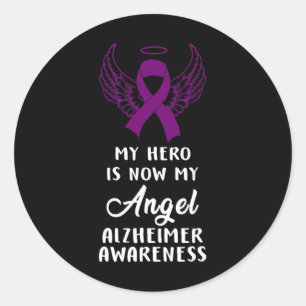 My Hero Is Now Angel Heimerheimer Awareness Costum Classic Round Sticker