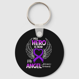 My Hero Is Now My Angel Alzheimer's Awareness 1 Key Ring