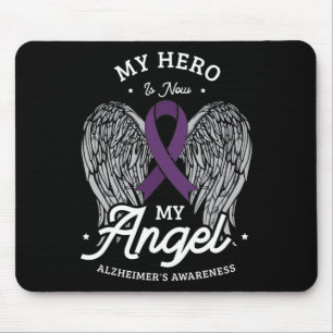 My hero is now my angel alzheimer's awareness Alzh Mouse Pad