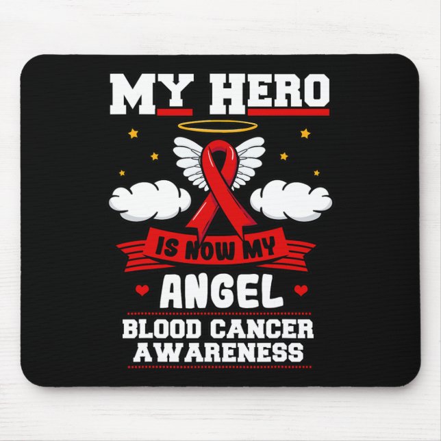 My Hero Is Now My Angel Blood Cancer Red Clouds Li Mouse Pad (Front)