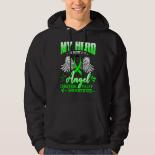 My Hero Is Now My Angel Cerebral Palsy Green Neuro Hoodie