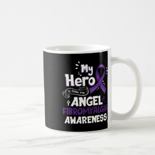My Hero Is Now My Angel Fibromyalgia Awareness Gif Coffee Mug