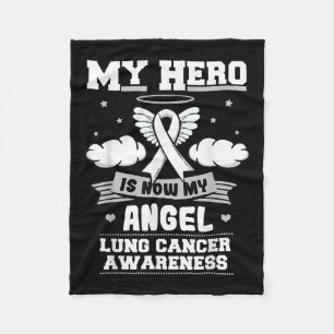 My Hero Is Now My Angel Lung Cancer Awareness  Fleece Blanket