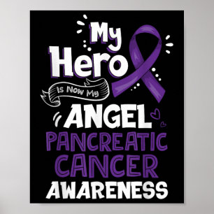 My Hero Is Now My Angel Pancreatic Cancer Poster
