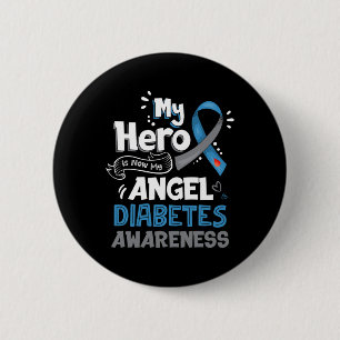 My Hero Is Now My Angel T1d Diabetes Awareness Gif 6 Cm Round Badge