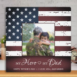 My Hero My Dad Army Military Fathers Day Photo Plaque<br><div class="desc">"My Hero ❤️ My Dad"! Surprise your favourite army or military dad with this super sweet personalised army dad photo plaque this fathers day. Personalise with your favourite photo, message and name. This army dad fathers day gift will be a favourite of all military army sons and daughters, military families,...</div>