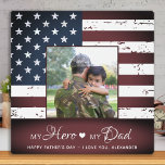 My Hero My Dad Army Military Personalised Photo Plaque<br><div class="desc">"My Hero ❤️ My Dad"! Surprise your favourite army or military dad with this super sweet personalised army dad photo plaque this fathers day. Personalise with your favourite photo, message and name. This army dad fathers day gift will be a favourite of all military army sons and daughters, military families,...</div>