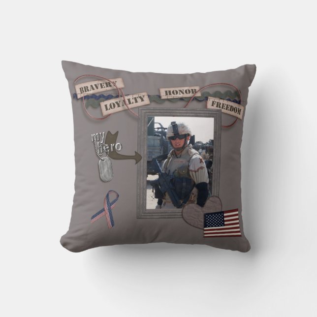 My Hero, My Soldier American MoJo Pillow (Front)