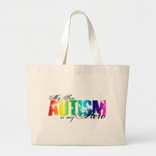 My Hero My Son - Autism Large Tote Bag