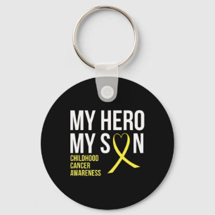 My Hero My Son Childhood Cancer Awareness Tee Key Ring