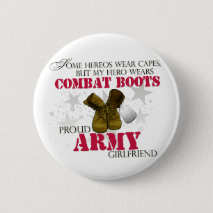 My Hero wears Combat Boots - Army Girlfriend 6 Cm Round Badge