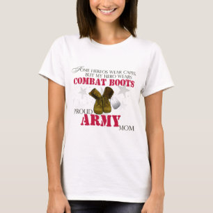 My Hero wears Combat Boots - Army Mum T-Shirt