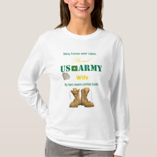 My Hero Wears Combat Boots Ladies Long Sleeve Shir T-Shirt