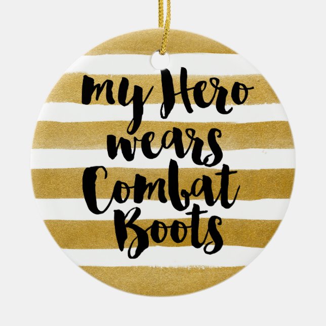 My Hero Wears Combat Boots - Photo Ceramic Tree Decoration (Front)