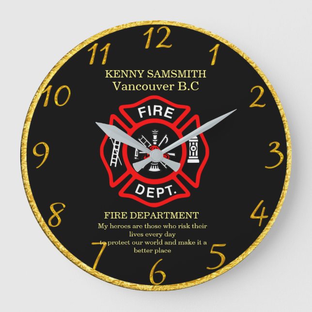 My heroes are those who risk their lives every day large clock (Front)