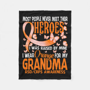 My Heroes I Wear Orange For My Grandma Rsd Crps Aw Fleece Blanket