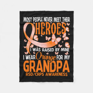 My Heroes I Wear Orange For My Grandpa Rsd Crps Aw Fleece Blanket