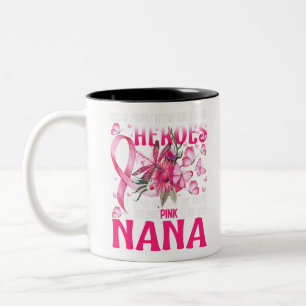 My Heroes I Wear Pink For My Nana Dragonfly Breast Two-Tone Coffee Mug
