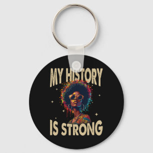 My History Is Strong Black History Month Afro Mela Key Ring