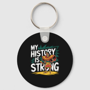 My History Is Strong Black Month African American Key Ring