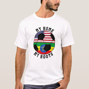 My Home My Roots Ethiopia Flag Soccer T-Shirt