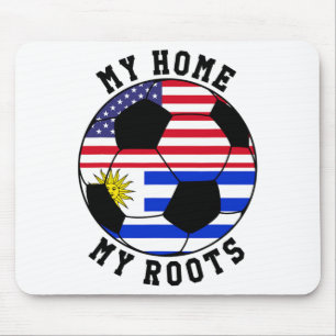 My Home My Roots Uruguay Flag Soccer T Shirt Mouse Pad