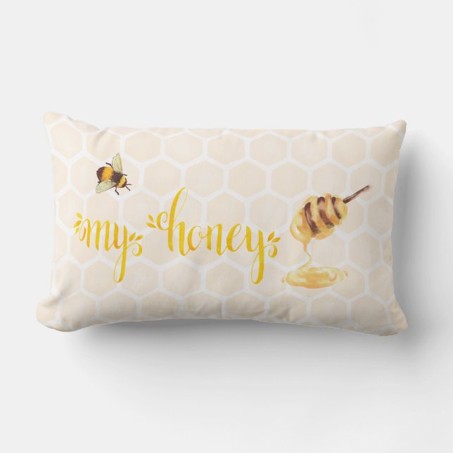 My Honey Bee Throw Pillow  (Front)