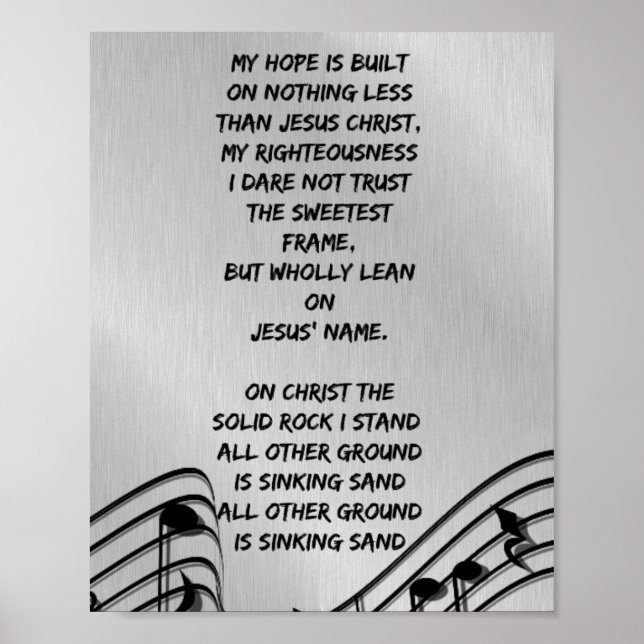 My Hope is built on nothing less Christian Hymn Poster (Front)