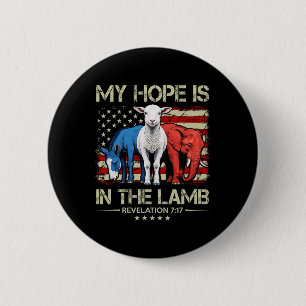 My Hope Is In The Lamb Elephant Donkey Usa Funny S 6 Cm Round Badge