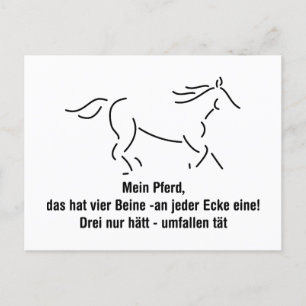My horse has four legs of funny saying postcard