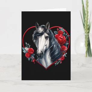 My Horse Is My Valentine _ Grey Horse Roses & Card