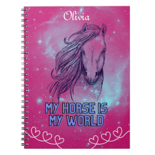 My Horse Is My World Magenta Notebook