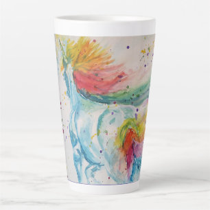 My Horse Rainbow Unicorn Watercolor Latte Mug