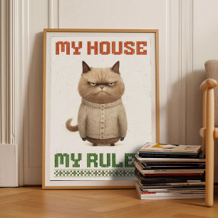 My House My Rules Poster Home Decor, Girly Dorm Ro