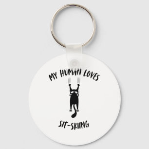 My Human Loves Sit-skiing - Cat Parent Hob  Key Ring