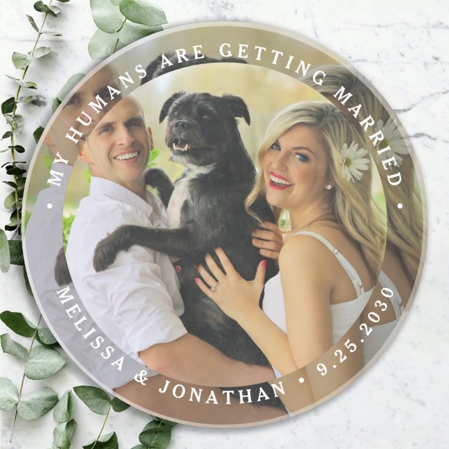 My Humans Are Getting Married Custom Dog Photo  Coaster (Creator Uploaded)