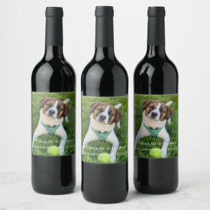 My Human's Are Getting Married Engagement Photo Wine Label