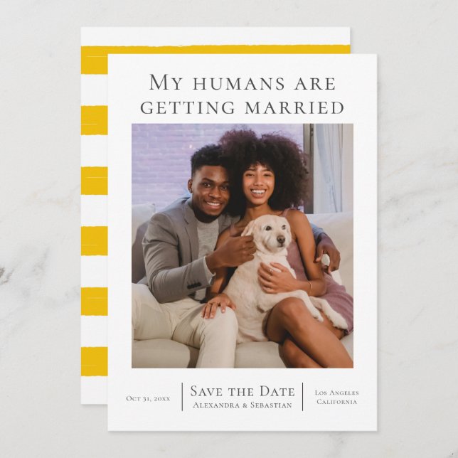 My Humans Are Getting Married Wedding Personalised Save The Date (Front/Back)