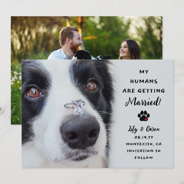 My Humans Are Getting Married Wedding Save The Date (Front/Back)