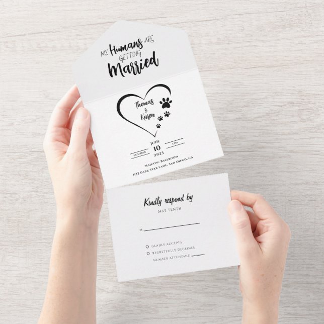 My Humans Getting Married Dog Photo All In One Invitation (Tearaway)