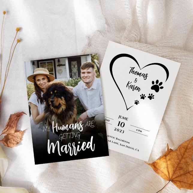 My Humans Getting Married Pet Dog Photo Wedding Save The Date (Creator Uploaded)
