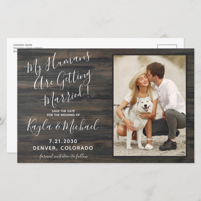 My Humans Getting Married Pet Photo Dog Wedding (Front/Back)