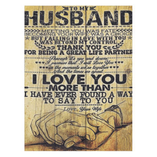 My Husband Birthday Gift Letter For Husband Tablecloth