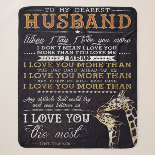 My Husband Gift   Letter For Him   Funny Gift Sherpa Blanket