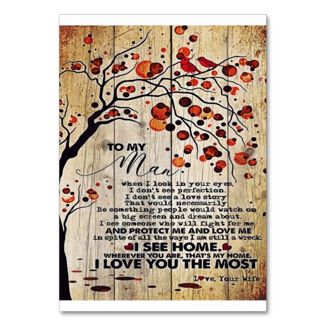 My Husband Gift | Letter For Him | Table Number (Front)