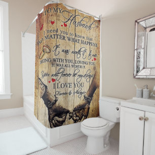 My Husband Gift   Letter To My Husband   Shower Curtain